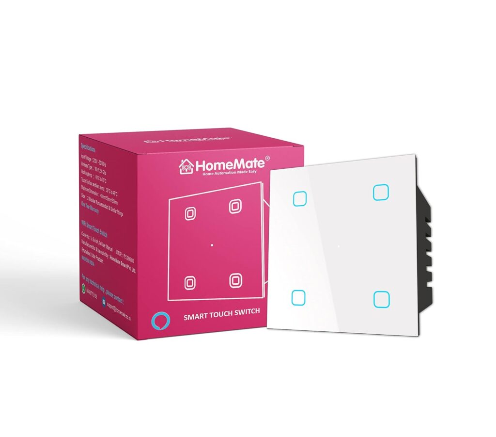 HomeMate Wi-Fi Smart 4 Gang Touch Switch