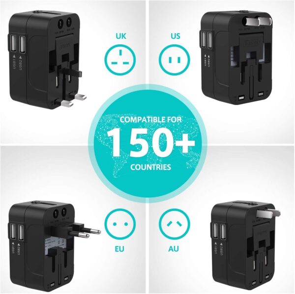 rts International Travel Adapter & Charger with Multi-Type Power Outlet - Image 3