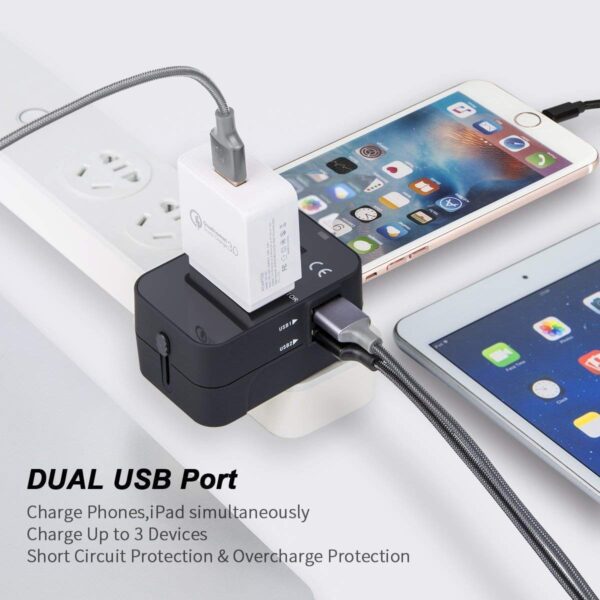 rts International Travel Adapter & Charger with Multi-Type Power Outlet - Image 4