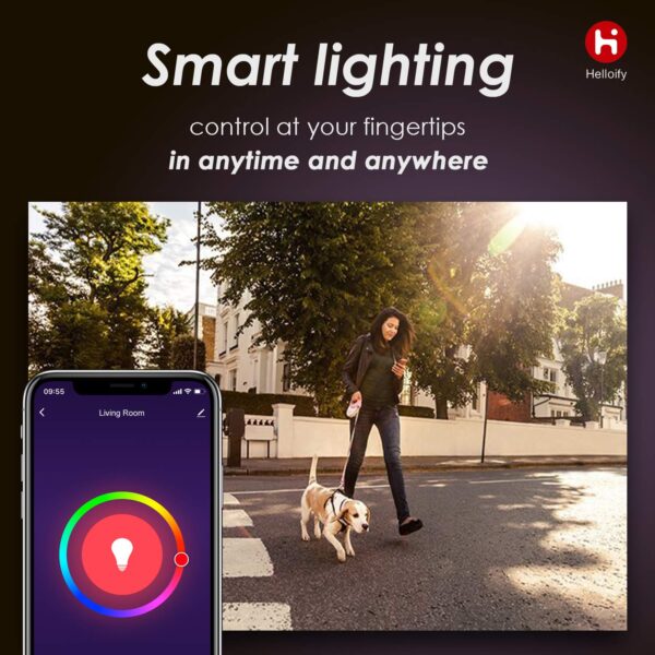 Helloify GU10 Smart WiFi LED Bulbs (2-Pack) - RGBCW Dimmable, No Hub Needed, Works with Alexa & Google Home - Image 3