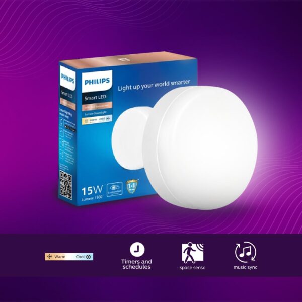 PHILIPS 15W Smart Wi-Fi Downlighter - Tunable White, Alexa & Google Assistant Compatible - Image 2