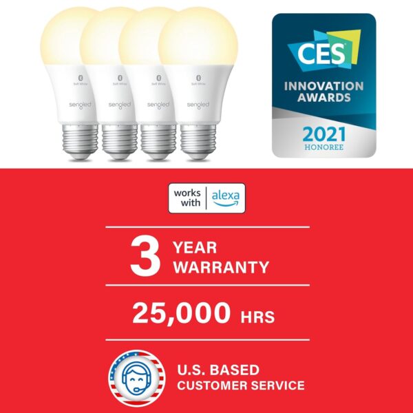 Sengled Smart Bluetooth Mesh LED Bulb - Alexa Compatible, Dimmable Soft White - Image 3
