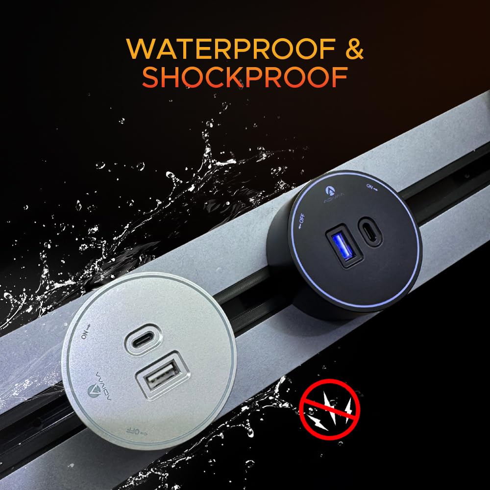 Transform Your Kitchen and Office Power Setup with Adivaa Modular Rotating Power Track Socket 2 Modular Rotating Power Track Socket