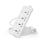 Cablet 2500W Extension Board – 4-Way Power Strip with Individual Switches & Spike Guard (1.8m Cord)