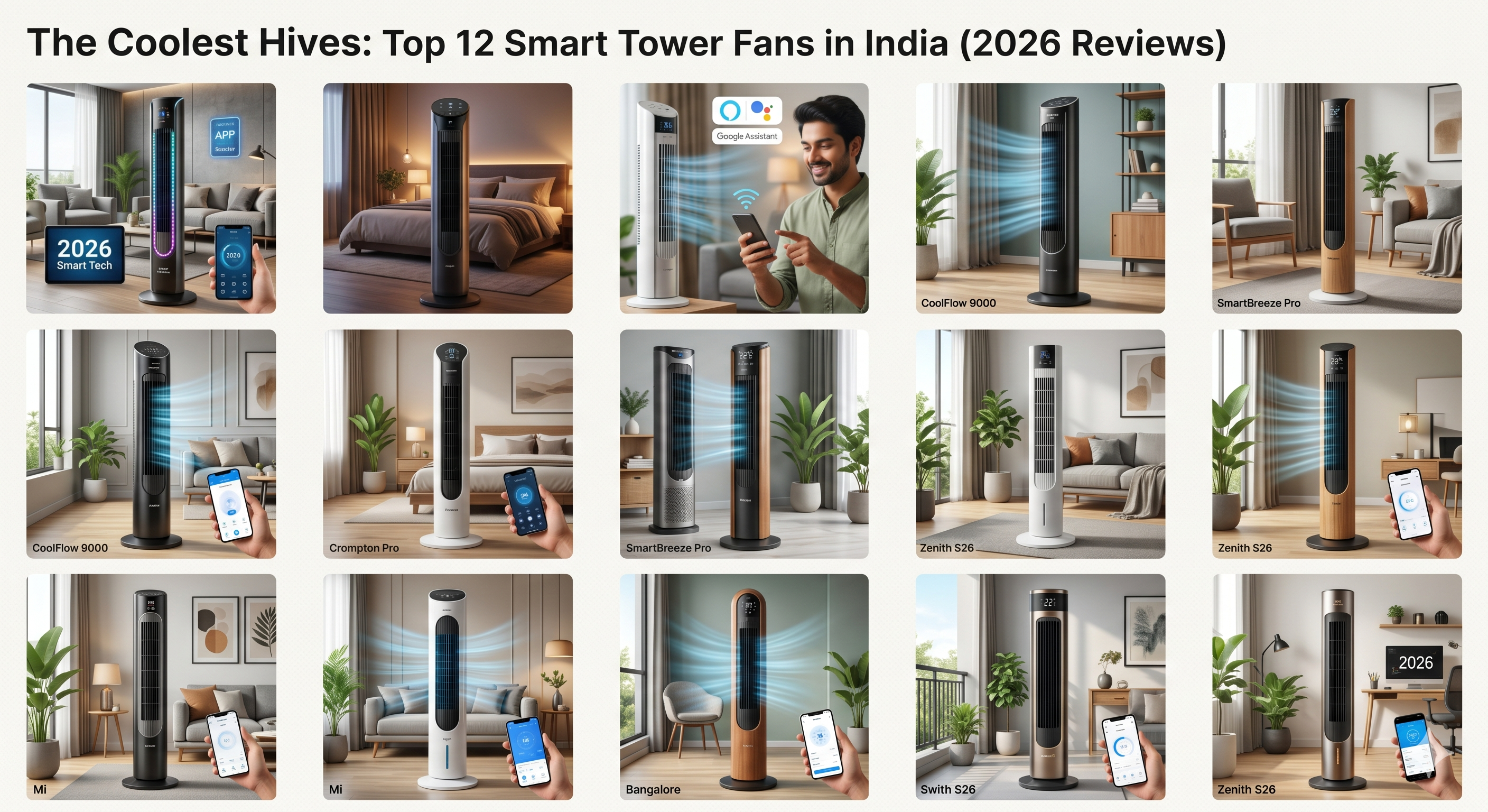 The Coolest Hives: Top 12 Smart Tower Fans in India (2026 Reviews)